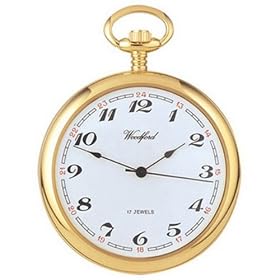 Buy White Face Gold Plated Mechanical Pocket Watch by Woodford by Woodford
