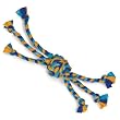 Dog Toy - Grriggles Fleecy Flinger Triples Dog Toy - Blue/Yellow