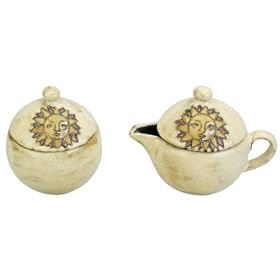 MARA Stoneware Collectible CREAMER SUGAR BOWL Desert Sun CELESTIAL Design by CollectibleXchange