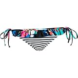 IMAGE OF Roxy Wild At Heart Brazilian Ruffle Bikini Bottom - Women's Black/White, XS