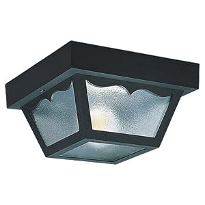 Sea Gull Lighting 7567-32 Single-Light Outdoor Close-to-Ceiling Fixture, Clear Textured... by Sea Gull Lighting