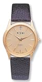 Medana Men's Executive Diamond Series Gold Tone Round Leather Strap Watch # 784