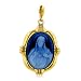 14K Yellow Gold Sacred Heart Oval Agate Cameo Pendant