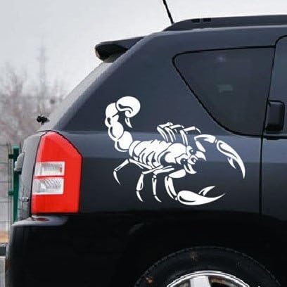 Reflective Car Decal Hood Sticker Scorpion Image Animal
