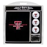 Texas Tech Red Raiders Embroidered Towel w/ 3 Golf Balls and Tees Gift Set - Golf
