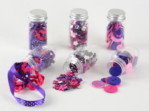 Crafters Cafe Girly Girl Crafting Kit, 6-Pack Button