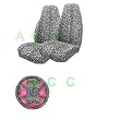 - 	 5 Piece Safari Animal Print Auto Interior Gift Set - 2 Black & White Cheetah Front Bucket Seat Covers, 1 Black & White Cheetah Steering Wheel Cover, and 2 Black & White Cheetah Shoulder Harness Pressure Relief Cover