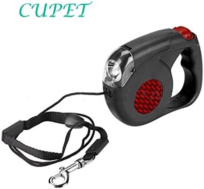 CUPET® Automatic Outdoor Retractable Pet Dog Leash With LED Light Black 4.5M