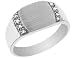 Men's Diamond Signet Ring in White Gold