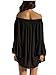 ZANZEA Women's Sexy Off Shoulder Chiffon Boho Ruffle Sleeve Blouse Mini Dress Black M