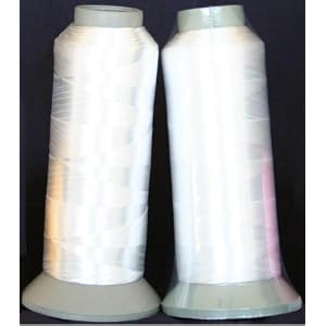 2-Extra-Large-cones-of-White-Bobbin-Thread-5000-Mts-Each