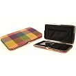 Ladies Wallet Clutch Business ID Card Case Plaid Lime