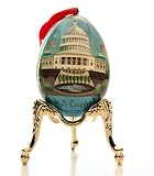 Hand-painted Barack Obama Presidential Inaugural Ornament Depicting
the U.S. Capital - with Brass Ornament Stand