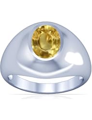 Platinum Oval Cut Yellow Sapphire Solitaire Ring