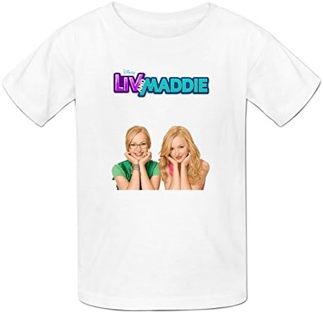 Children's Television Series Liv And Maddie Print Customized boy's shrit L White