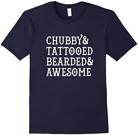 Men's Chubby &amp; Tattooed Bearded &amp; Awesome T-Shirt 3XL Navy