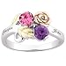 Tri-Color Sterling Silver Couple's Birthstone title=