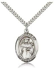 Sterling Silver St. Casimir of Poland Pendant - 24" Chain