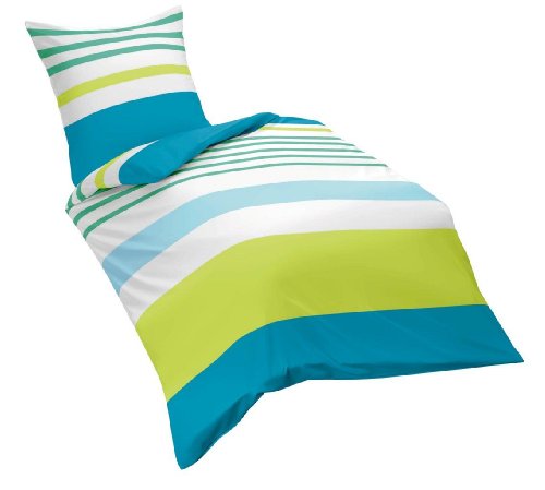 Fleuresse Milano 112647 Fb. 15 Mako-Satin-Bettw&auml;sche / 155 x 220 cm, t&uuml;rkis