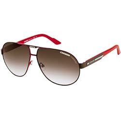 Carrera Daytona 1/S Adult Aviator Full Rim Designer Sunglasses - Black Red/Dark Gray Gradient