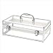 Silver Framed Acrylic Beauty Case: 4 1/2 H x 13 W x 7 1/2 D