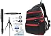 Professional Sling Bag (Black/Red) with Protective Rain Cover with iPad Slot + Accessory Kit For Sony Alpha SLT-A55V/A55VL/A390/A580/A560/A65/A55/A35/A33/A33L/A77/A900/A100K/A230L/A200/A290/A300K/A330L/A350K/A380L/390L/A500/A500L/A550L/A580L/A700K Digital D-SLR Cameras