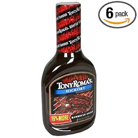 Tony Roma's Barbecue Sauce Hickory, Blue Ridge Smokies, 21-Ounce Unit (Pack of 6)
