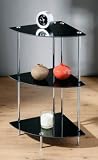 3 TIER BLACK GLASS COFFEE TABLE DINING BOOK SHELF SIDE 41bMRKmd XL. SL160