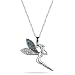 10k White Gold Blue and White Diamond Pixie Pendant (1/5 cttw)