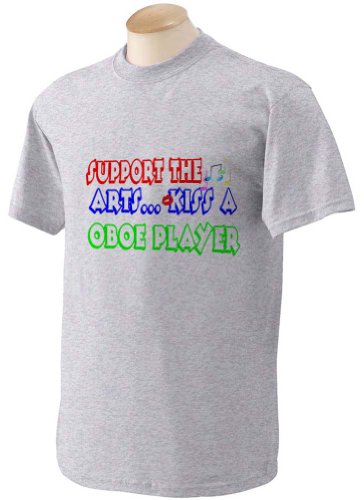 Support the Arts Kiss A Oboe Player Adult T-Shirt ASH GREY 4X