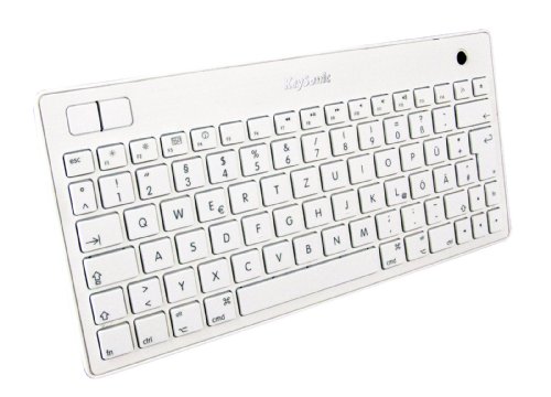 Keysonic KSK-3201 MacBT V3.0 Bluetooth mini-Tastatur mit integriertem Trackball wei&szlig; Preisvergleich