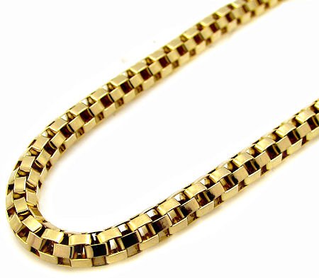 Mens Solid 10k Yellow Gold Curb Fancy Link Chain Necklace 32 Inch