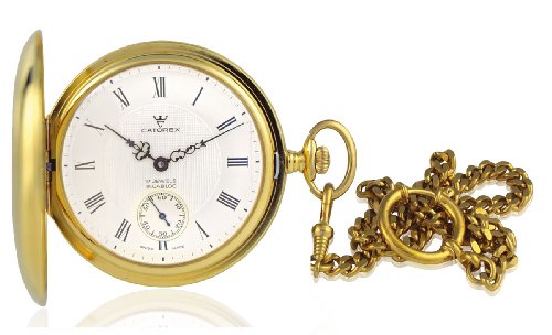 Catorex Men's 171.6.1645.410 Les Breuleux 18k Etched Brass White Textured Dial Pocket Watch