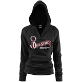 Ohio State Buckeyes Ladies Black Rugby Distressed Deep V-neck Hoody Sweatshirt -