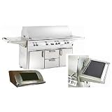 Fire Magic Gas Grills Echelon E1060s Natural Gas All Infrared Grill With Solar Panel, Single Side Burner & Magic View Window On Cart