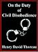 Books : On the Duty of Civil Disobedience (Dodo Publishing)