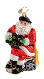 RADKO HOLLYWOOD HO HO HO Santa Claus Glass Ornament