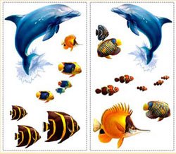 UNDER THE SEA- Peel & Stick - 24 Large Wall Stickers / Decals