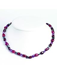 925 Sterling Silver Purple & Grey Freshwater Cultured Pearl Necklace