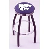 Kansas State Wildcats 25 Single-ring Swivel Bar Stool with Black Accent Ring