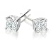 14K WG 1 5ctw Princess cut Diamond 4 Prong Stud Earrings I J I2 I3