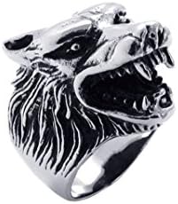 UCCOK Men's fashion personality titanium steel ring stainless steel ring Langtou