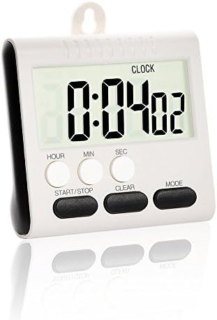 Digital Kitchen Timer/Clock, Kitchen Alarm Timer/Cooking Timer Count Down/Up with Large Display Screen, Loud Sounding Alarm, Strong Magnetic Back,Retractable Stand, Hanging Hole for Cooking/School/Gym
