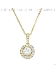 1.10ct. Natural White Sapphire Pendant with 21 Pave Dia 0.26ct. total