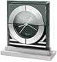 Bulova Frank Lloyd Wright Loggia Gate Table Clock - Glass & Aluminum Case