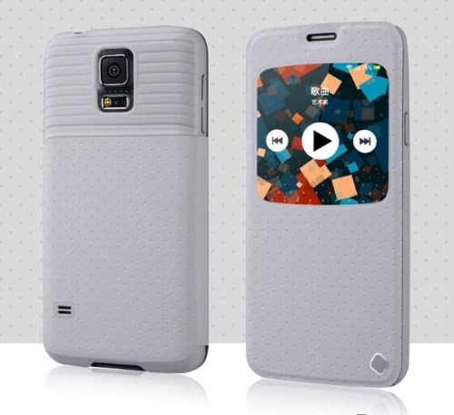 Pioneer Tech® New Slim Flip S-View Screen Case Cover For SAMSUNG Galaxy S5 G900 (white)