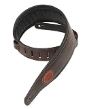 Levy's Leathers MSS1-DBR Veg Tan Leather Guitar Strap,Dark Brown