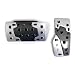 Universal Fit JDM Racing Pedal Cover with Carbon Fiber Print Insert - Auto Transmission (Silver)