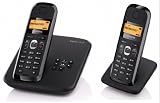 Siemens - Gigaset AS185 Duo - Téléphone sans fil DECT / GAP - Répondeur - Noir