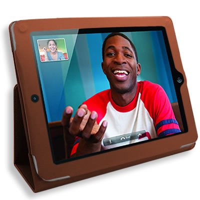 41bMpFQqVwL APPLE IPAD 2 Tablet BROWN Faux LEATHER FITTED PLAIN Mini Note PC NETBOOK Hard Case Cover Sleeve with Built In Stand [WCD257]